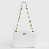 Bella White Croc Chain Bag