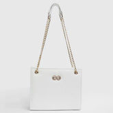 Bella White Croc Chain Bag
