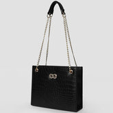 Bella Black Croc Chain Bag