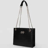 Bella Black Croc Chain Bag