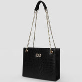 Bella Black Croc Chain Bag