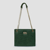 Bella Green Croc Chain Bag