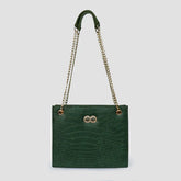 Bella Green Croc Chain Bag