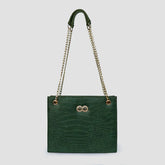 Bella Green Croc Chain Bag