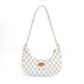 Arc Checkered White Shoulder Bag