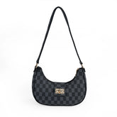 Arc Checkered Black Shoulder Bag