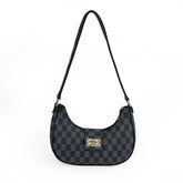 Arc Checkered Black Shoulder Bag