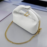 Lyra White Shoulder Bag with Gold Chain
