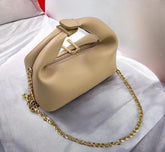 Lyra Beige Shoulder Bag with Gold Chain