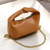 Lyra Brown Shoulder Bag with Gold Chain