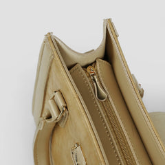 Empress Croc Texture Beige Bag