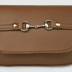 Veiled Brown Shoulder Bag