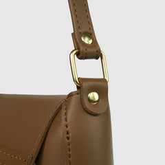 Veiled Brown Shoulder Bag