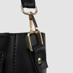 Barrel Black Shoulder Bag