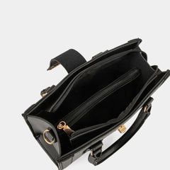 Empress Croc Texture Black Bag