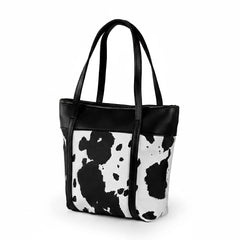 Premium Cow Texture Black Tote Bag
