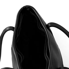 Premium Cow Texture Black Tote Bag