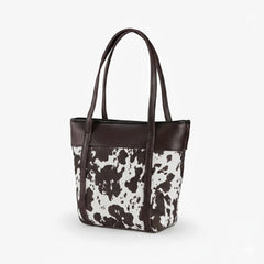 Premium Cow Texture Chocolate Tote Bag