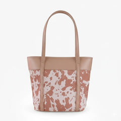 Premium Cow Texture Pink Tote Bag