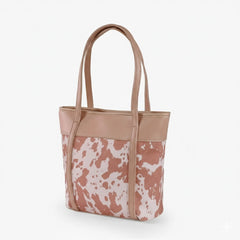 Premium Cow Texture Pink Tote Bag