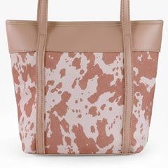 Premium Cow Texture Pink Tote Bag