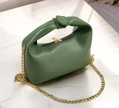 Lyra Green Shoulder Bag with Gold Chain